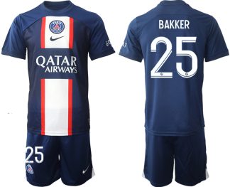 BAKKER #25 Moški Nogometni dresi Paris Saint-Germain PSG Domači 2023 Kratek Rokav + Kratke hlače