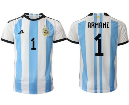Moški Nogometni dresi Argentina Domači SP 2022 Kratek Rokav ARMANI 1