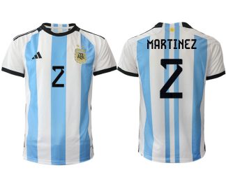Moški Nogometni dresi Argentina Domači SP 2022 Kratek Rokav MARTINEZ 2