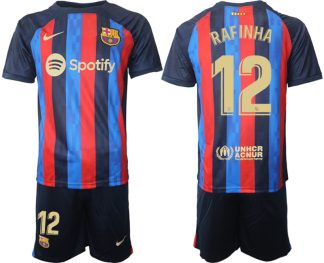 Moški Nogometni dresi FC Barcelona Domači 2023 Kratek Rokav + Kratke hlače RAFINHA 12