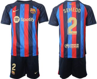 Moški Nogometni dresi FC Barcelona Domači 2023 Kratek Rokav + Kratke hlače SEMEDO 2