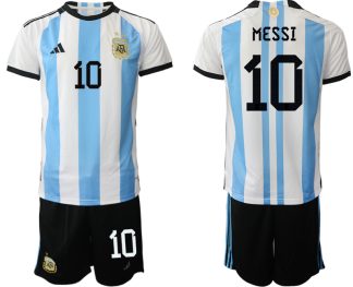 Moški Nogometni dresi kompleti Argentina Domači SP 2022-MESSI 10