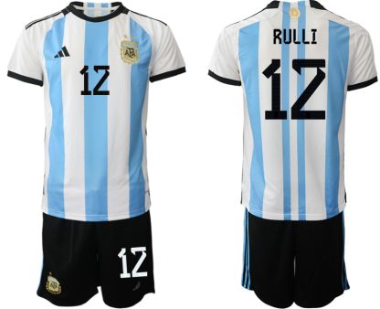 Moški Nogometni dresi kompleti Argentina Domači SP 2022- RULLI 12