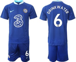 Moški Nogometni dresi kompleti Chelsea Domači 2023 Kratek Rokav + Kratke hlače DRINK WATER 6