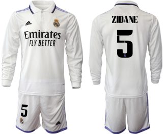 Moški Nogometni dresi Real Madrid Domači 2023 Dolgi Rokav + Kratke hlače ZIDANE 5