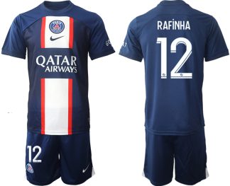 RAFiNHA #12 Moški Nogometni dresi Paris Saint-Germain PSG Domači 2023 Kratek Rokav + Kratke hlače