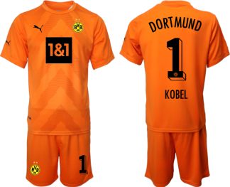 Moški Nogometni dresi Borussia Dortmund BVB Vratar Gostujoči 2023 Kratek Rokav + Kratke hlače KOBEL 1