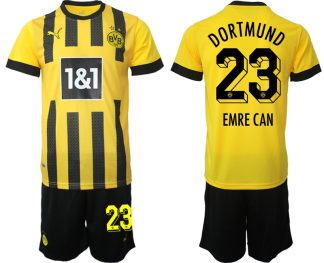 Moški Nogometni dresi Borussia Dortmund Domači 2023 Kratek Rokav + Kratke hlače EMRE CAN 23