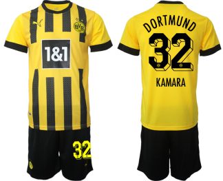 Moški Nogometni dresi Borussia Dortmund Domači 2023 Kratek Rokav + Kratke hlače KAMARA 32