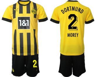 Moški Nogometni dresi Borussia Dortmund Domači 2023 Kratek Rokav + Kratke hlače MOREY 2