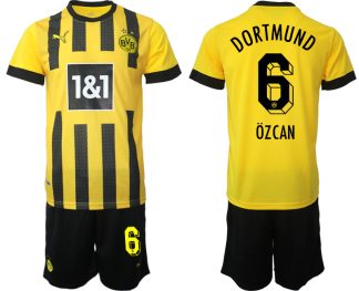 Moški Nogometni dresi Borussia Dortmund Domači 2023 Kratek Rokav + Kratke hlače ÖZCAN 6