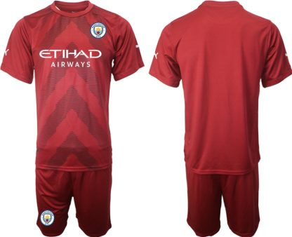 Moški Nogometni dresi kompleti Manchester City Vratar Gostujoči 2023 Kratek Rokav + Kratke hlače