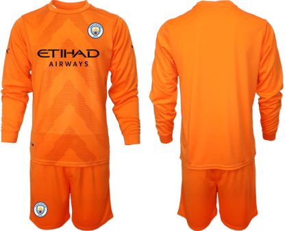 Moški Nogometni dresi Manchester City Vratar Gostujoči 2023 Dolgi Rokav + Kratke hlače