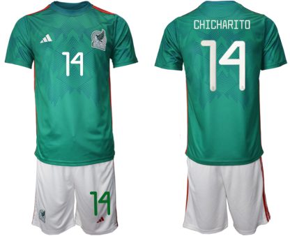 Moški Nogometni dresi Mehika Domači SP 2022 Kratek Rokav + Kratke hlače CHICHARITO 14