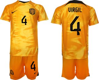 Moški Nogometni dresi Nizozemska Domači SP 2022 Kratek Rokav + Kratke hlače VIRGIL 4