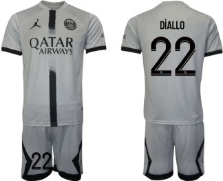 Moški Nogometni dresi Paris Saint-Germain PSG Gostujoči 2023 Kratek Rokav + Kratke hlače DiALLO 22