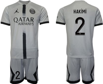 Moški Nogometni dresi Paris Saint-Germain PSG Gostujoči 2023 Kratek Rokav + Kratke hlače HAKiMi 2