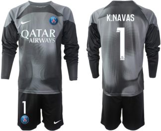 Moški Nogometni dresi Paris Saint-Germain Vratar Tretji 2023 Dolgi Rokav + Kratke hlače K.NAVAS 1