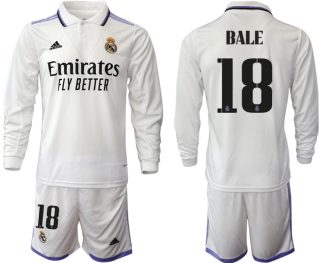 Moški Nogometni dresi Real Madrid Domači 2023 Dolgi Rokav + Kratke hlače BALE 18