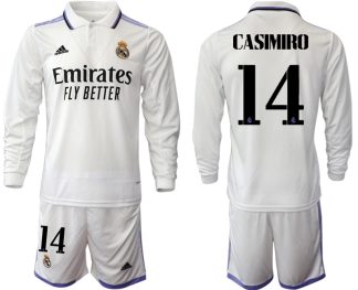 Moški Nogometni dresi Real Madrid Domači 2023 Dolgi Rokav + Kratke hlače CASIMIRO 14