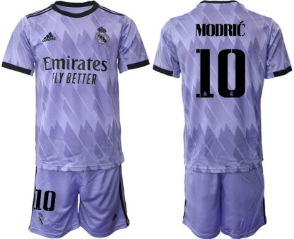 Moški Nogometni dresi Real Madrid Gostujoči 2023 Kratek Rokav + Kratke hlače MODRIĆ 10