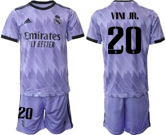 Moški Nogometni dresi Real Madrid Gostujoči 2023 Kratek Rokav + Kratke hlače VINI JR. 20