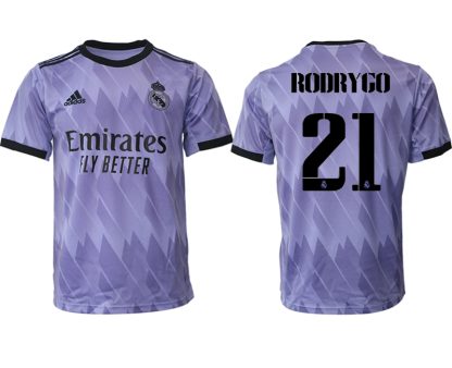 Moški Nogometni dresi Real Madrid Gostujoči 2023 Kratek Rokav RODRYGO 21