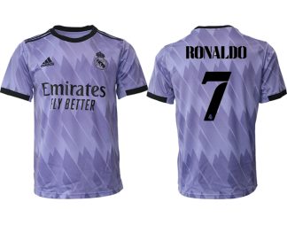 Moški Nogometni dresi Real Madrid Gostujoči 2023 Kratek Rokav RONALDO 7