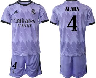 Moški Nogometni dresi Real Madrid kompleti Gostujoči 2023 ALABA 4