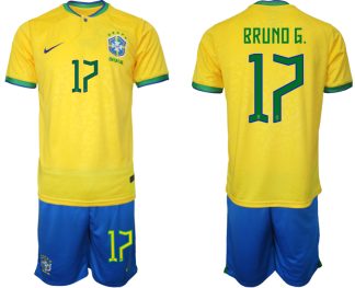 Moški Nogometni dresi Brazilija Domači SP 2022 Kratek Rokav + Kratke hlače BRUNO G. 17