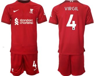 Moški Nogometni dresi Liverpool Domači 22-23 Kratek Rokav + Kratke hlače VIRGIL 4