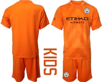 Otroški Nogometni dresi Manchester City Vratar Gostujoči 22-23 Kratek Rokav + Kratke hlače