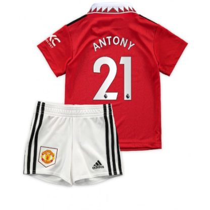 Otroški Nogometni dresi Manchester United Domači 2022-23 Kratek Rokav + Kratke hlače Antony 21
