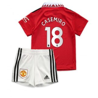 Otroški Nogometni dresi Manchester United Domači 2022-23 Kratek Rokav + Kratke hlače Casemiro 18