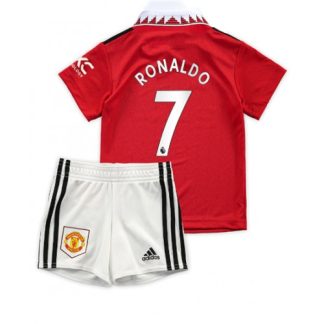 Otroški Nogometni dresi Manchester United Domači 2022-23 Kratek Rokav + Kratke hlače Cristiano Ronaldo 7