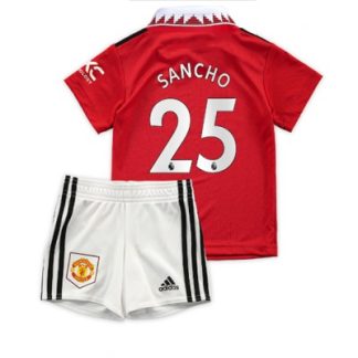 Otroški Nogometni dresi Manchester United Domači 2022-23 Kratek Rokav + Kratke hlače Jadon Sancho 25