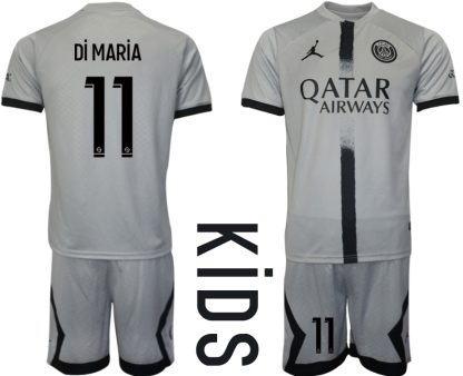 Otroški Nogometni dresi Paris Saint-Germain PSG Gostujoči 2023 Kratek Rokav + Kratke hlače Di MARiA 11