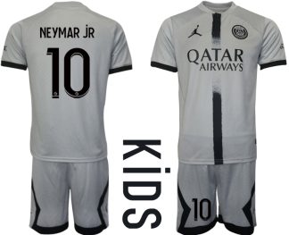 Otroški Nogometni dresi Paris Saint-Germain PSG Gostujoči 2023 Kratek Rokav + Kratke hlače NEYMAR JR 10