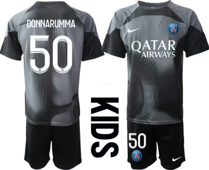 Otroški Nogometni dresi Paris Saint-Germain PSG Vratar Domači 2023 Kratek Rokav + Kratke hlače DONNARUMMA 50