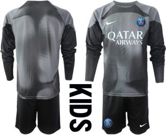 Otroški Nogometni dresi prodajo Paris Saint-Germain PSG Vratar Domači 2023 Dolgi Rokav + Kratke hlače
