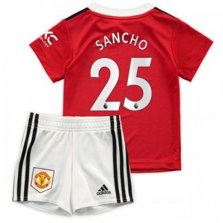 Otroški Nogometni dresi Manchester United Domači 2022-23 Kratek Rokav + Kratke hlače Sancho 25