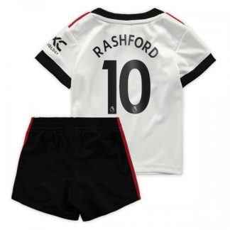 Otroški Nogometni dresi Manchester United Gostujoči 22-23 Kratek Rokav + Kratke hlače Rashford 10