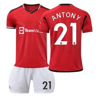 ANTONY 21 Otroški Nogometni dresi Manchester United Domači 2023-24 Kratek Rokav + Kratke hlače