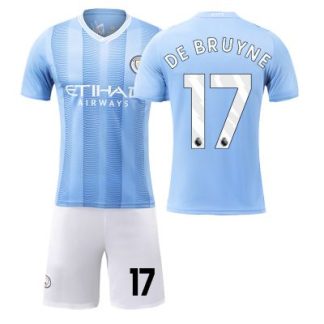 DE BRUYNE 17 Otroški Nogometna dresi Manchester City Domači Kratek rokav + hlače 2023-24