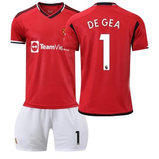 DE GEA 1 Otroški Nogometni dresi Manchester United Domači 2023-24 Kratek Rokav + Kratke hlače