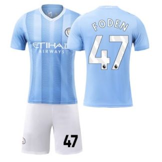 FODEN 47 Otroški Nogometna dresi Manchester City Domači Kratek rokav + hlače 2023-24