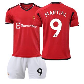 MARTIAL 9 Otroški Nogometni dresi kompleti Manchester United Domači 2023-24 Kratek Rokav + hlače