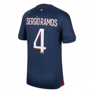 Moški Nogometni dresi Paris Saint-Germain PSG Domači Kratek Rokav 23-24 Sergio Ramos 4