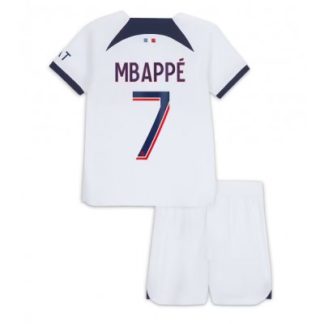 Nogometni dresi kompleti Otroški Paris Saint-Germain PSG Gostujoči 2023-24 Kylian Mbappe 7