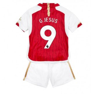 Nogometni dresi za otroke kompleti Arsenal Domači 2023-24 Gabriel Jesus 9 Kratek Rokav + Kratke hlače